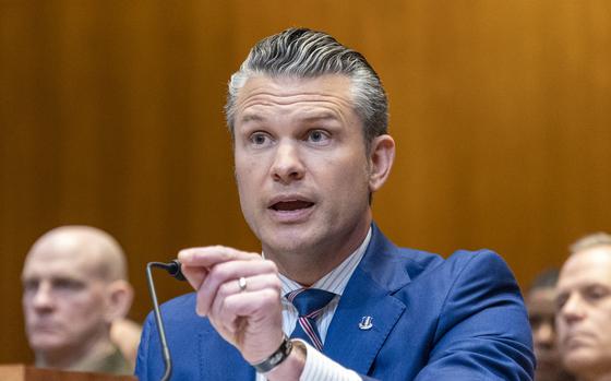Defense Secretary Pete Hegseth on Wednesday, June 11, 2025, answered questions at a Senate Committee on Appropriations hearing about the 2026 budget for the Department of Defense. (Eric Kayne/Stars and Stripes)